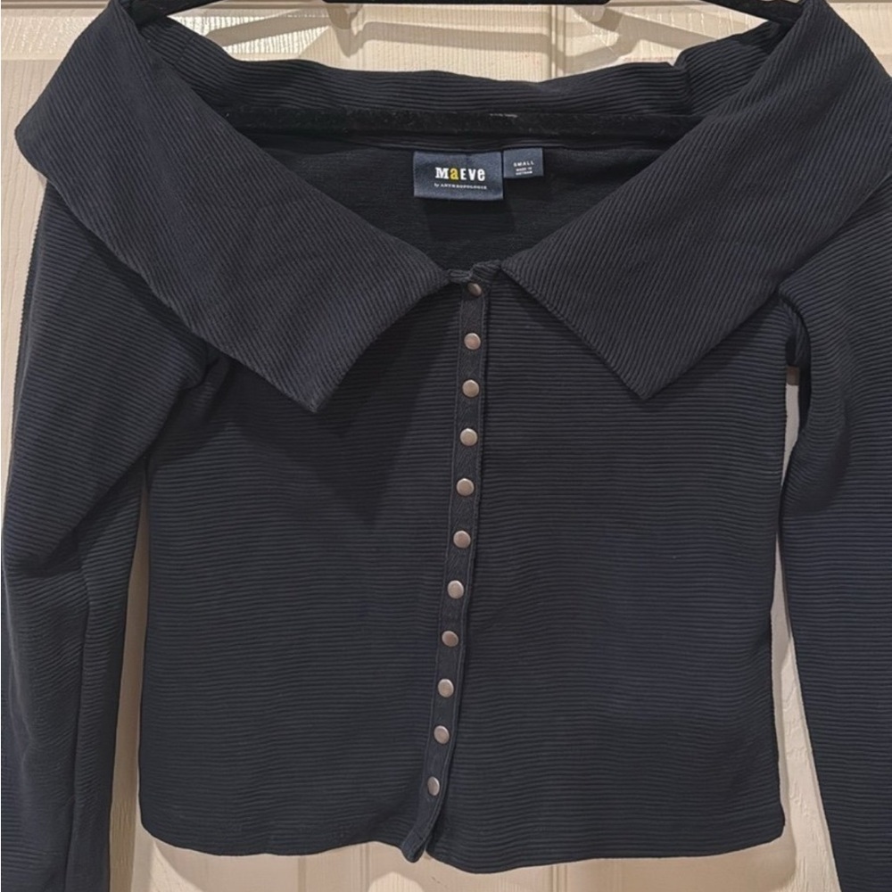Maeve Black Off-Shoulder Top - Picture 3 of 8